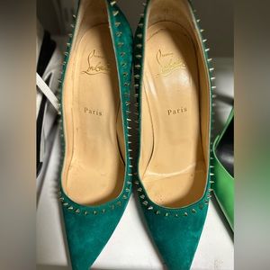 christian louboutin suede heels size 39 1/2